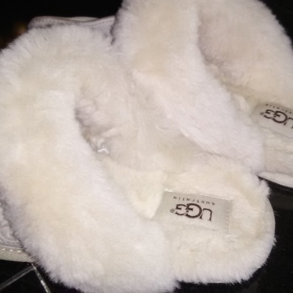 Ugg Australia Shoes - UGG WOMEN'S WHITE SLIP ON SILKEE SUEDE SLIPPERS